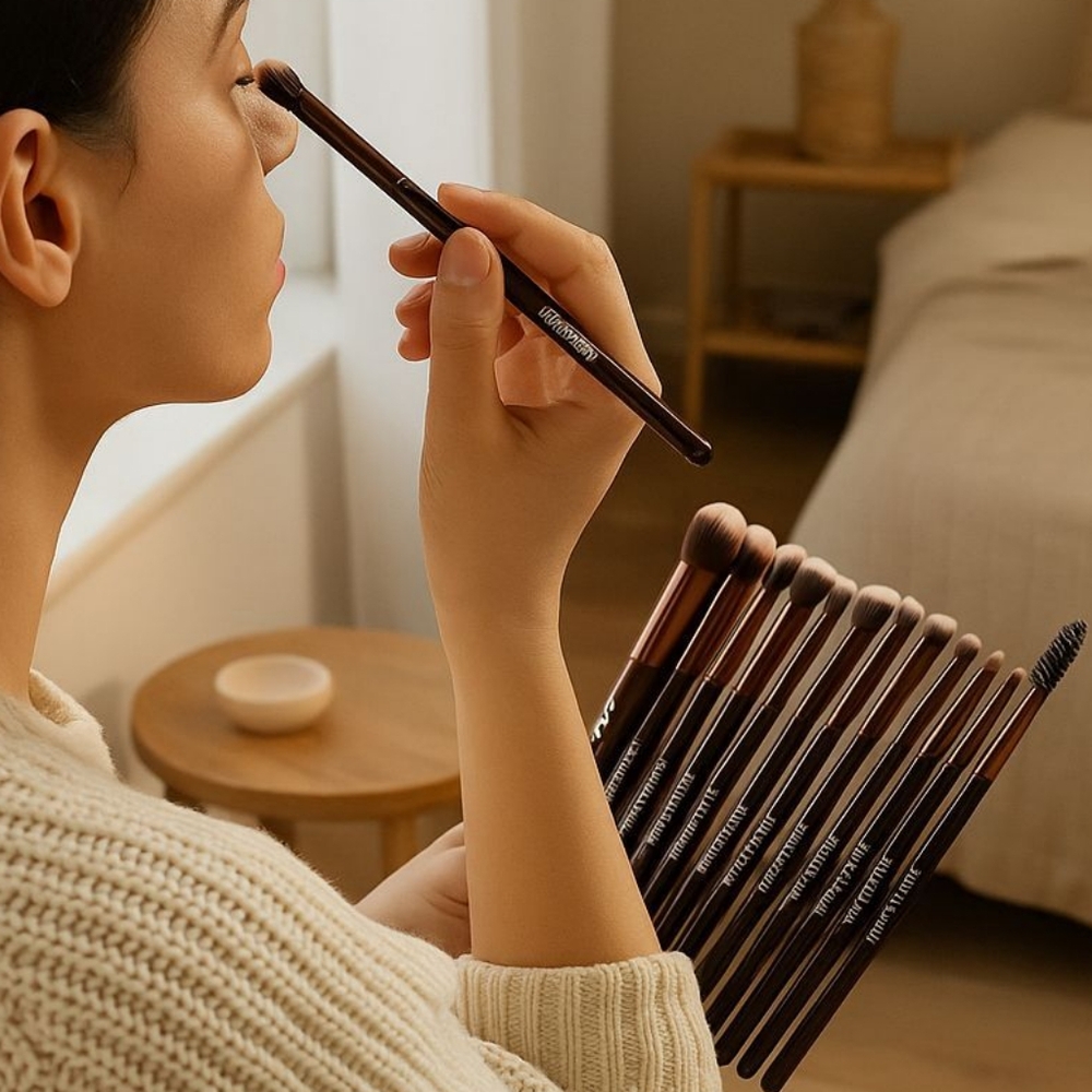 Maange 12-Piece Brown Eye Makeup Brush Set